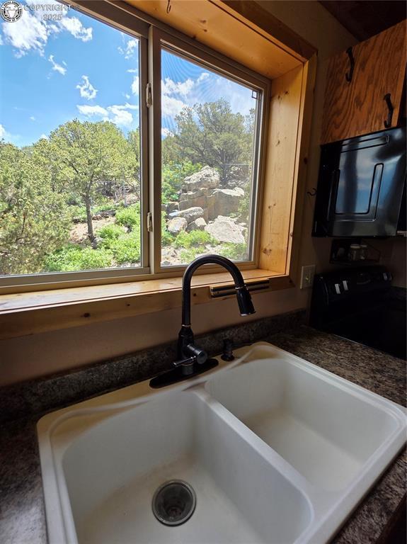 612 Lowry Ln, Canon City, CO 81212 - kitchen view of black appliances and dark countertops