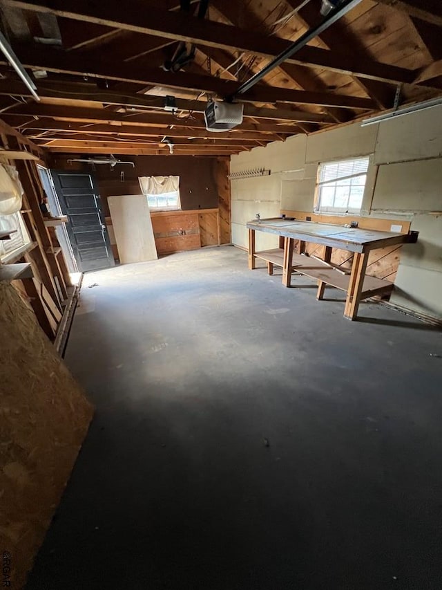 basement with plenty of natural light