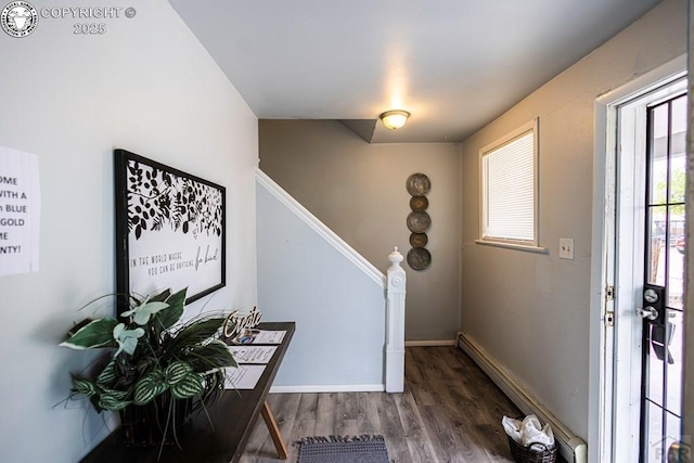 2723 3rd Ave, Pueblo, CO 81003 - entryway with stairway, baseboards, and wood finished floors