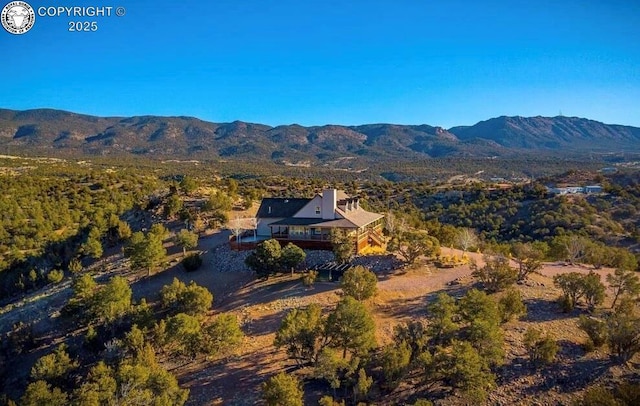 aerial view featuring a mountain view