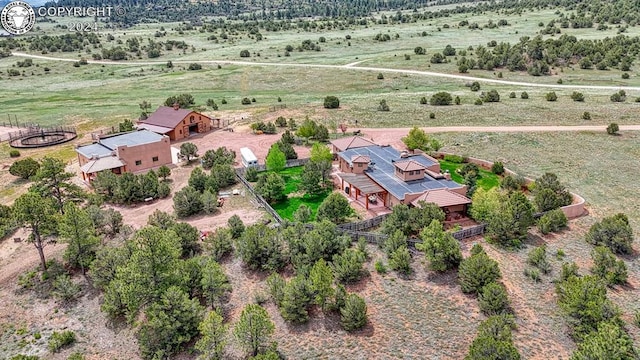 drone / aerial view with a rural view