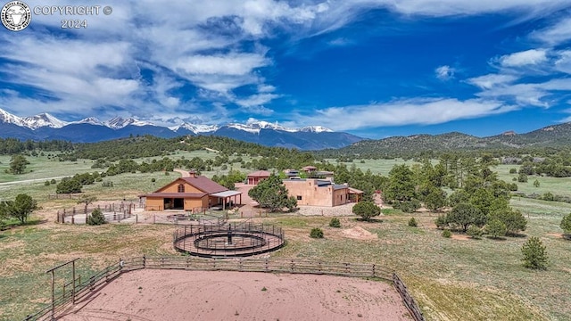 property view of mountains featuring a rural view