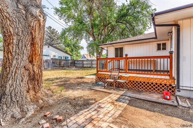 view of yard featuring a deck