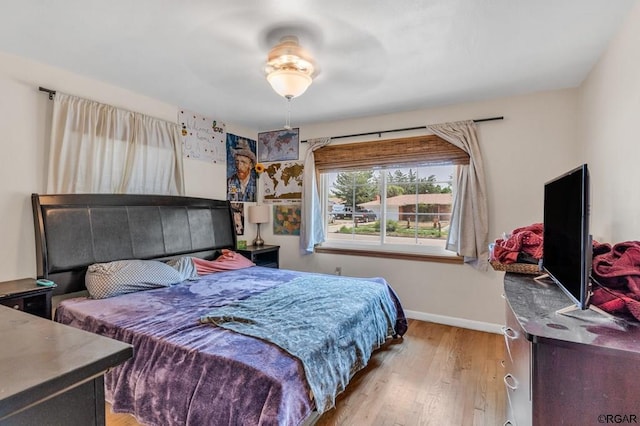 bedroom featuring light hardwood / wood-style floors