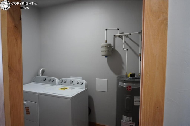 197 High Meadows Dr, Florence, CO 81226 - washroom featuring water heater and washer and clothes dryer