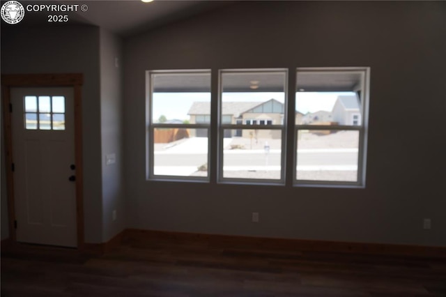 197 High Meadows Dr, Florence, CO 81226 - foyer featuring wood finished floors and vaulted ceiling