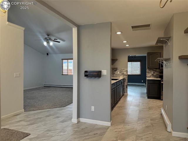 5 Cory Ln, Florence, CO 81226 - kitchen with recessed lighting, baseboards, ceiling fan, visible vents, and light countertops