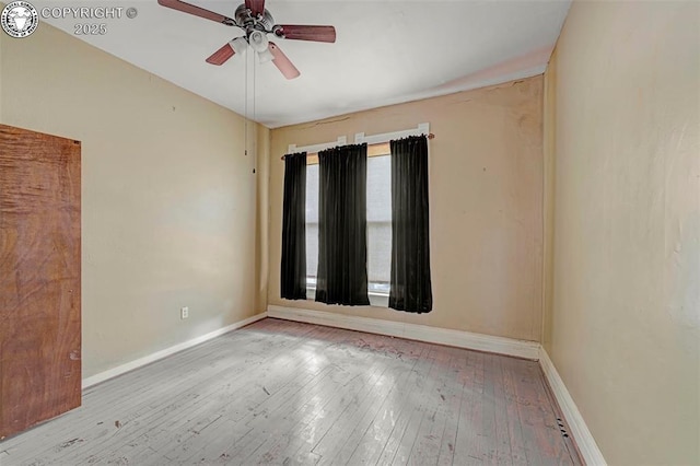 122 W Main St, Florence, CO 81226 - spare room with baseboards, hardwood / wood-style flooring, and ceiling fan