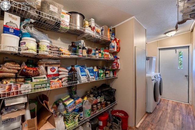 pantry with washer and dryer