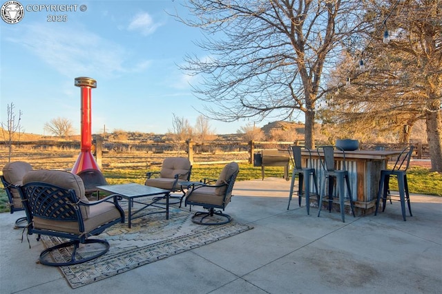 view of patio / terrace with outdoor dry bar