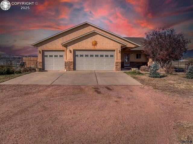 view of front facade with a garage