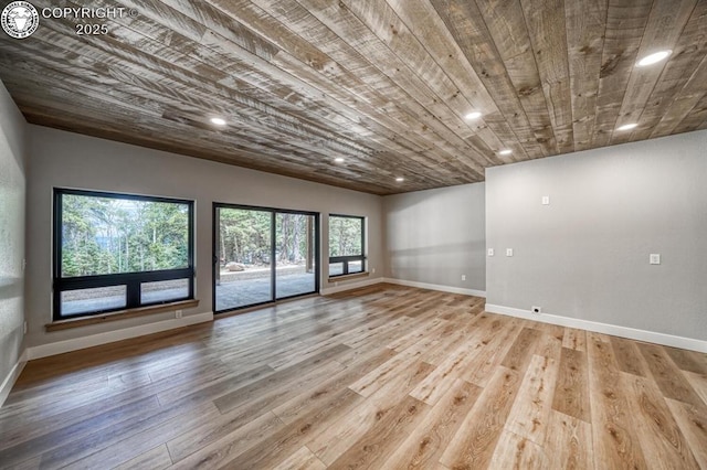 79 Terrazo Abajo, Westcliffe, CO 81252 - unfurnished room featuring wooden ceiling, light wood-style flooring, and recessed lighting