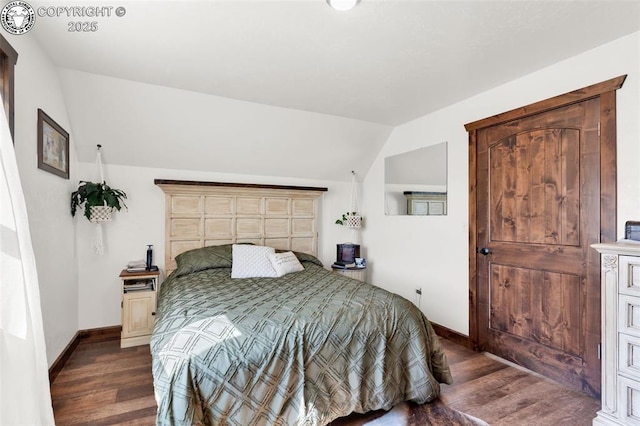 3491 County Road 215th Rd, Westcliffe, CO 81252 - bedroom with dark wood-type flooring and lofted ceiling