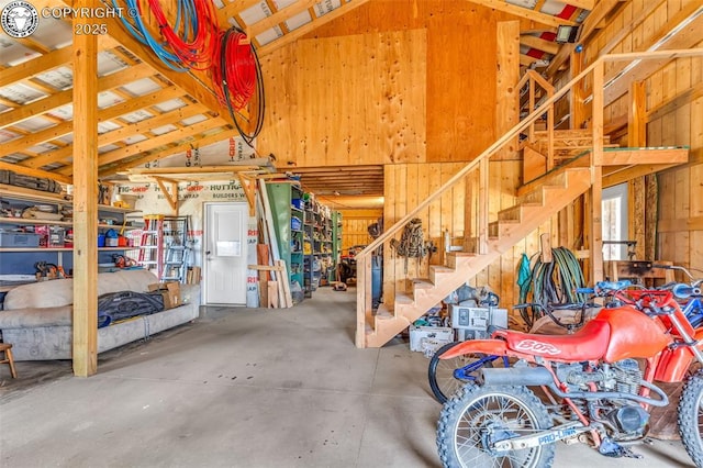 3491 County Road 215th Rd, Westcliffe, CO 81252 - garage with wood walls