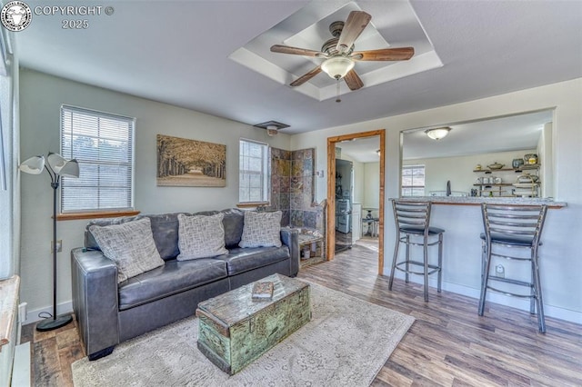 321 County Road 353a, Canon City, CO 81212 - living room featuring healthy amount of natural light, a ceiling fan, and wood finished floors