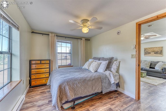321 County Road 353a, Canon City, CO 81212 - bedroom with a baseboard radiator, wood finished floors, and ceiling fan