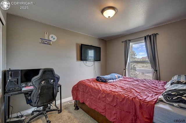 bedroom featuring baseboards and carpet floors