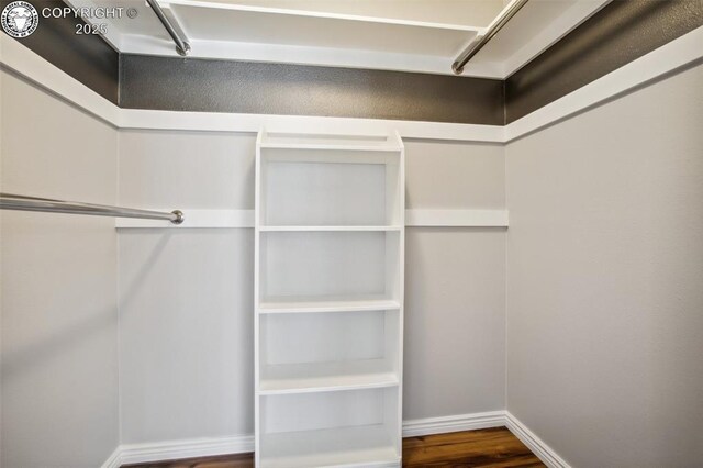 spacious closet featuring hardwood / wood-style floors