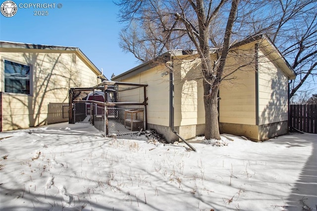 view of snowy exterior