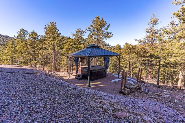 view of yard featuring a gazebo