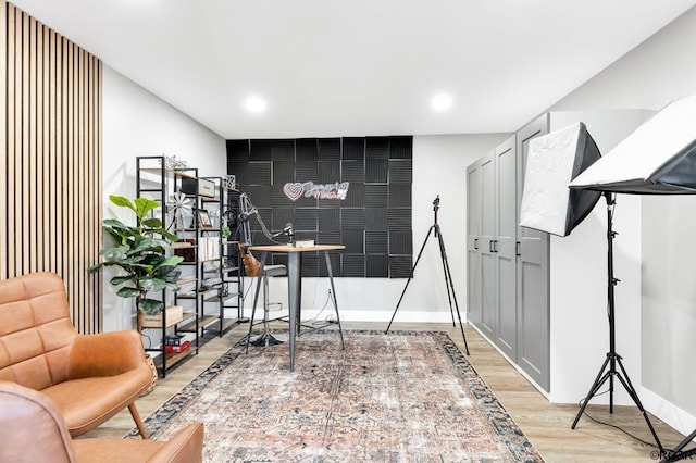 miscellaneous room with light hardwood / wood-style flooring