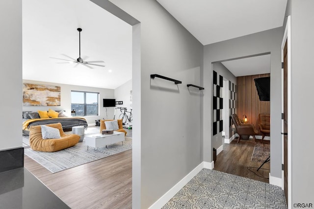 corridor featuring hardwood / wood-style floors