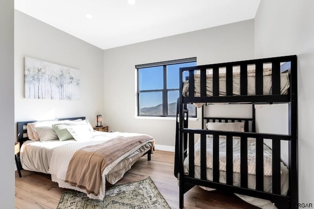 bedroom featuring light wood-type flooring