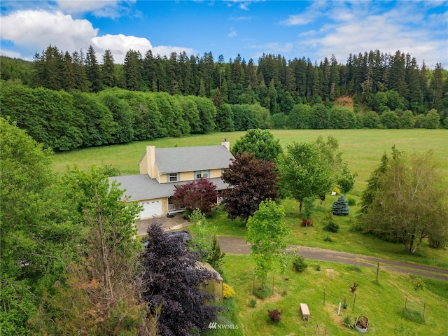 aerial view featuring a rural view