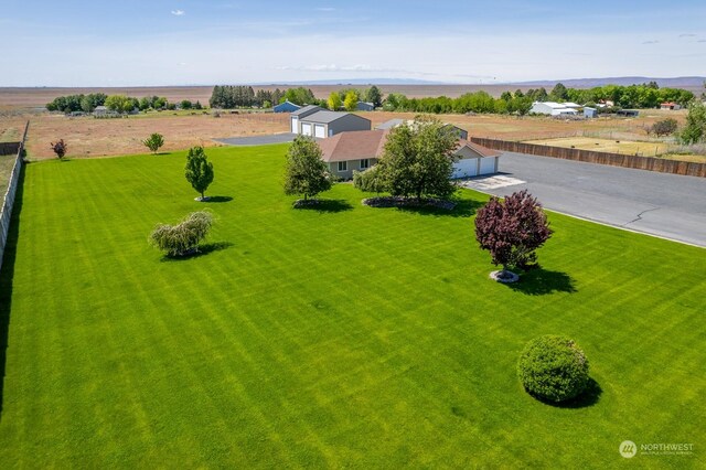 aerial view with a rural view