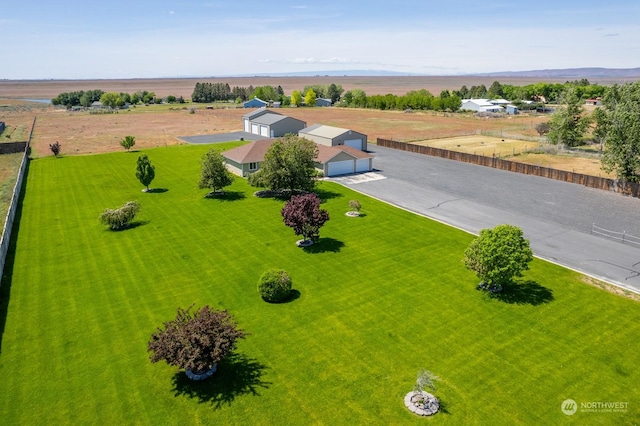 aerial view with a rural view