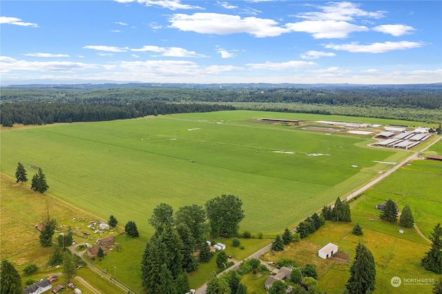 aerial view featuring a rural view