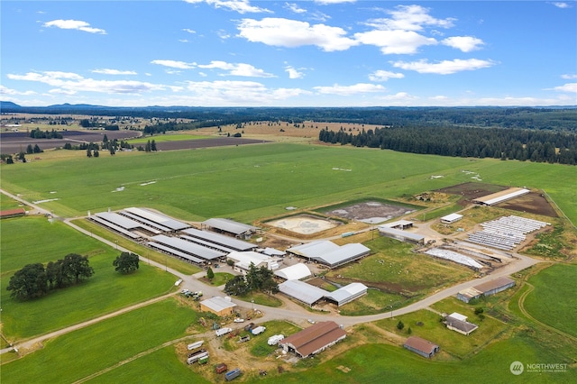 drone / aerial view with a rural view