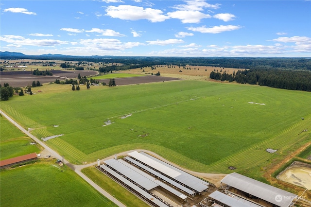 bird's eye view with a rural view