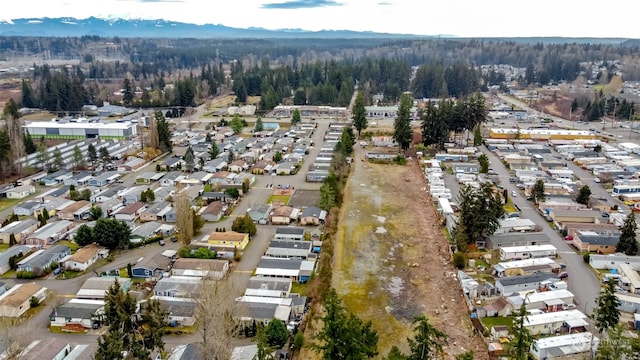 drone / aerial view with a mountain view