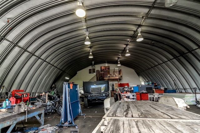 view of unfinished attic