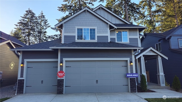 craftsman-style house featuring a garage