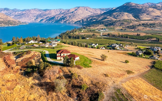 bird's eye view with a mountain view