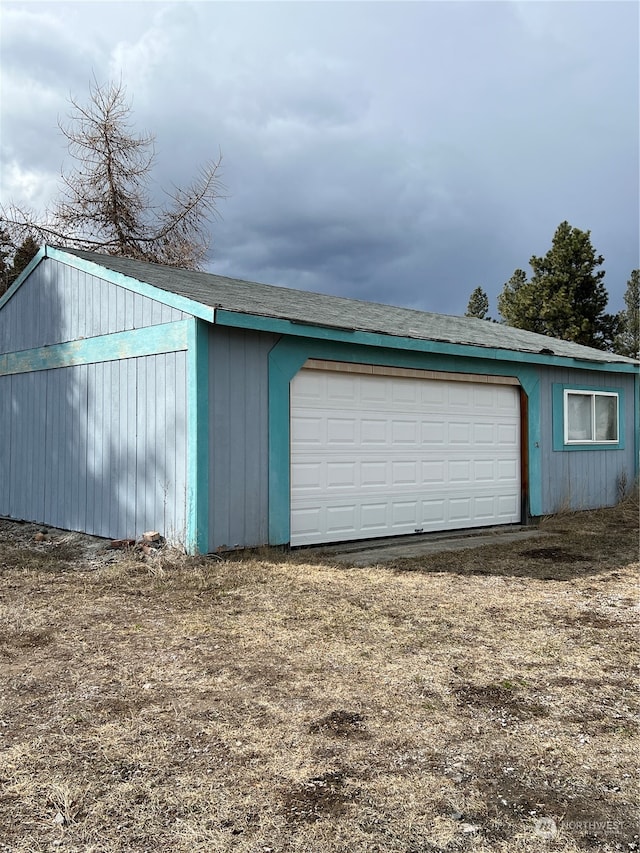 view of garage