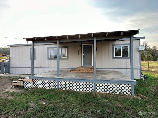 exterior space with a wooden deck