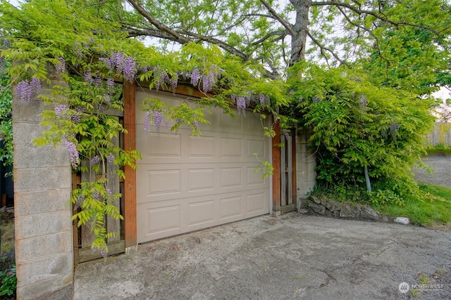 view of garage