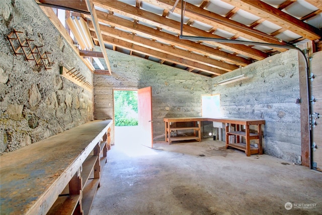 misc room featuring vaulted ceiling