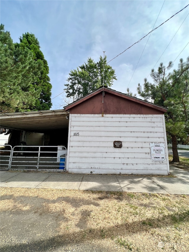 view of garage