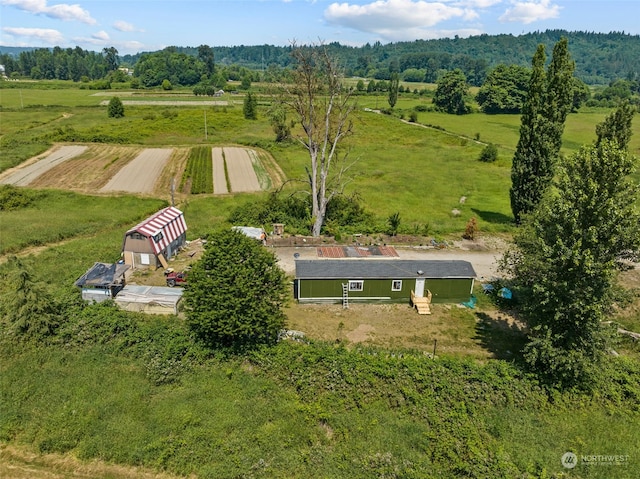 drone / aerial view with a rural view