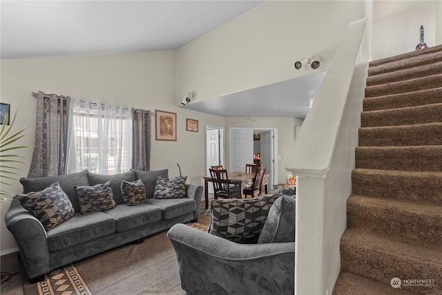 59 N Iowa Ave, East Wenatchee, WA 98802 - living room with lofted ceiling and carpet