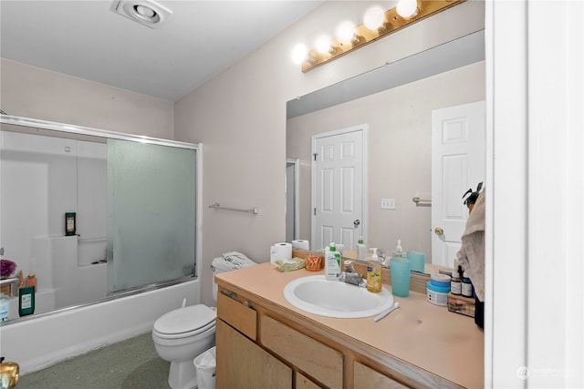 59 N Iowa Ave, East Wenatchee, WA 98802 - full bathroom featuring combined bath / shower with glass door, oversized vanity, and toilet