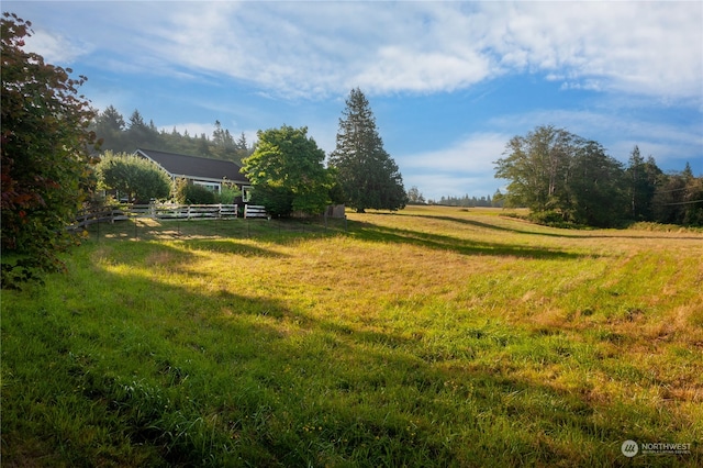 view of yard with a rural view