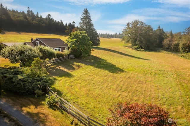 exterior space with a rural view