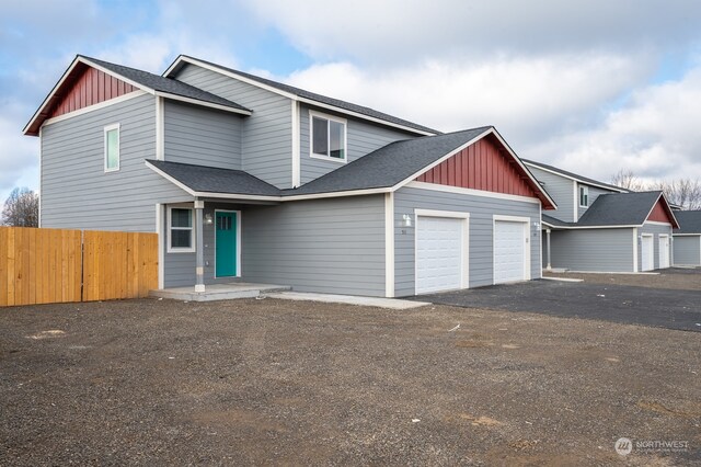 view of front of house with a garage