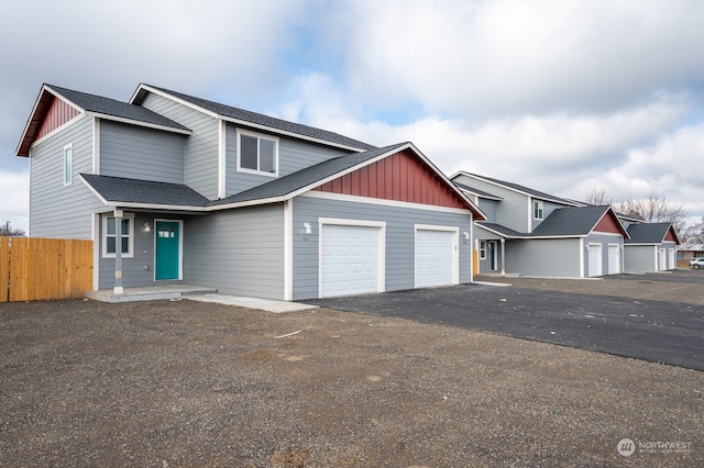 view of front of house with a garage