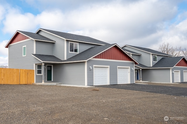 view of front facade with a garage